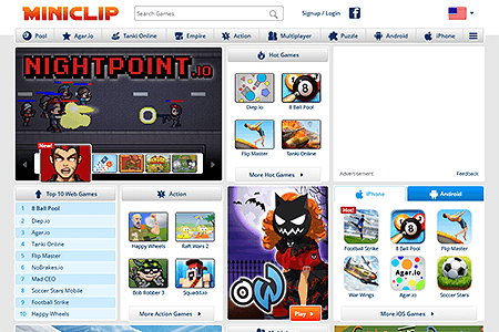 MiniClip website in 2017