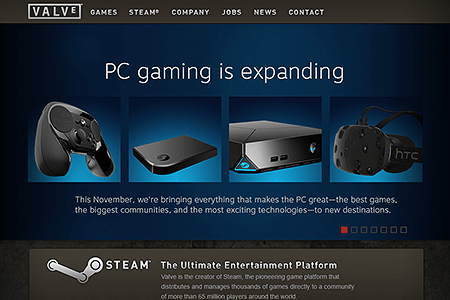 Valve Software website in 2017