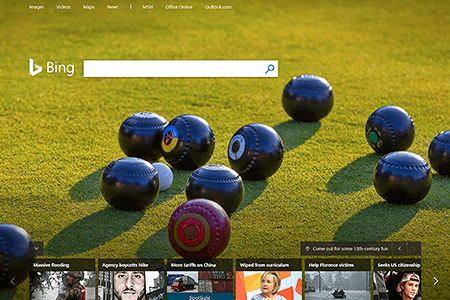 Bing website in 2018