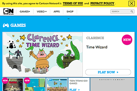Cartoon Network website in 2018