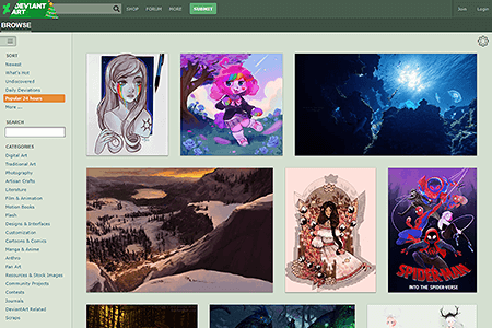DeviantArt website in 2018