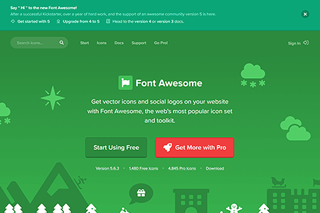 Font Awesome website in 2018