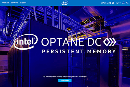 Intel website in 2018