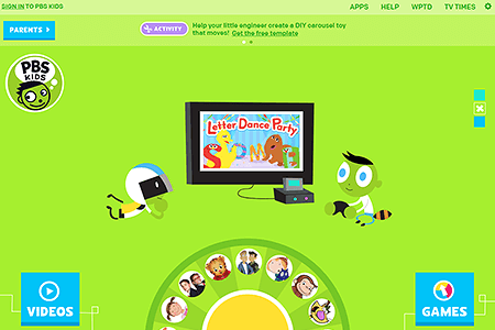 PBS Kids website in 2018