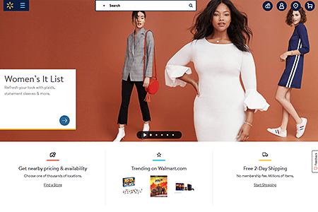 Walmart website in 2018