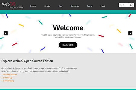 webOS website in 2018