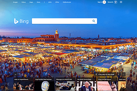 Bing website in 2019