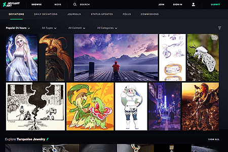 DeviantArt website in 2019
