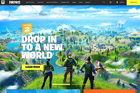 Fortnite website in 2019