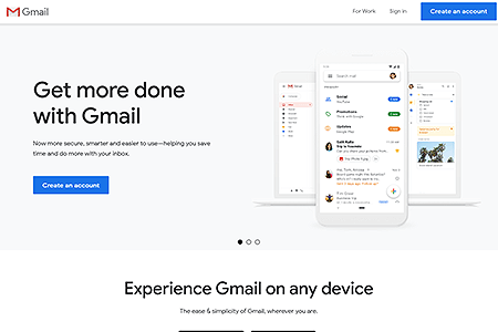 Gmail website in 2019