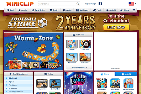 MiniClip website in 2019