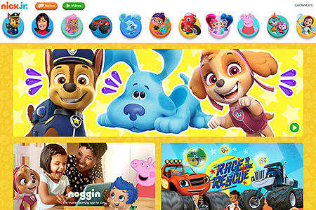 Nick Jr. website in 2019