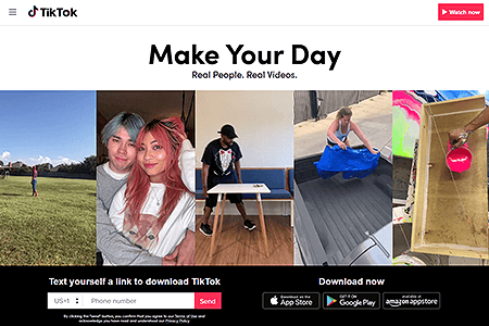 TikTok website in 2019
