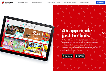 YouTube Kids website in 2019