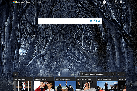 Bing website in 2020
