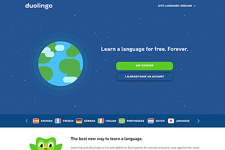 Duolingo website in 2020