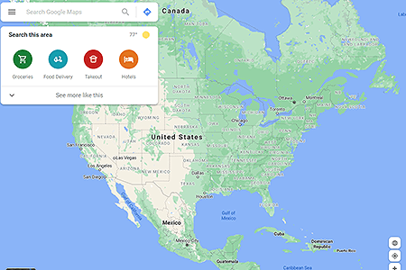 Google Maps website in 2020