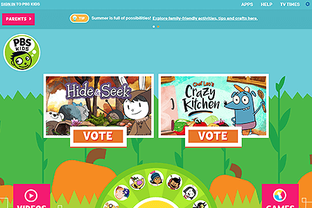 PBS Kids website in 2020
