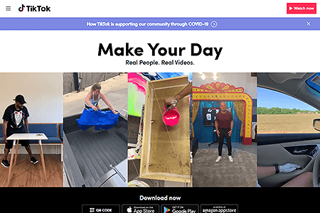 TikTok website in 2020