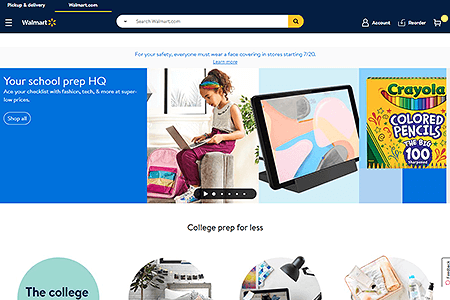 Walmart website in 2020