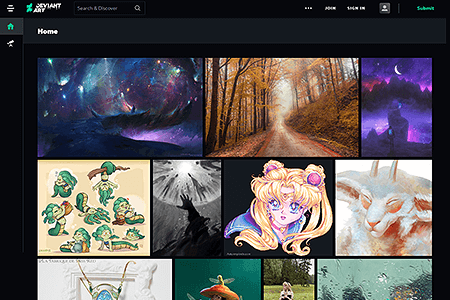 DeviantArt website in 2021