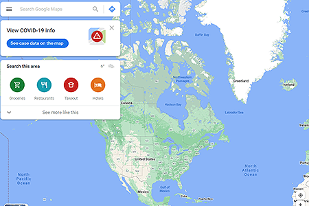 Google Maps website in 2021
