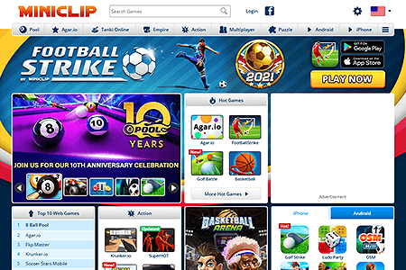 MiniClip website in 2021