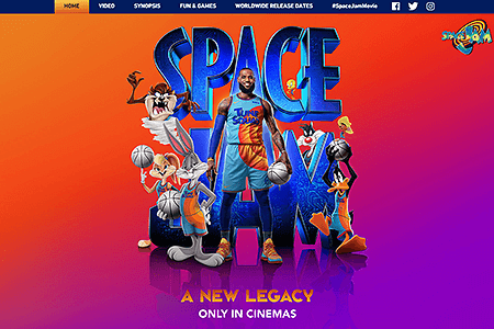 Space Jam: A New Legacy website in 2021