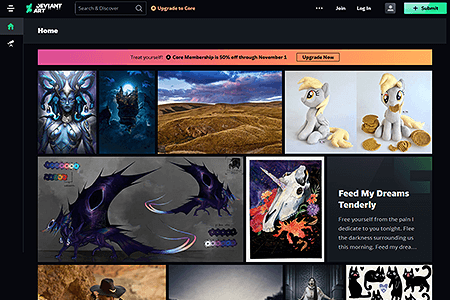 DeviantArt website in 2022