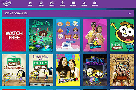 Disney Channel website in 2022