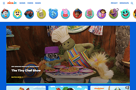 Nick Jr. website in 2022