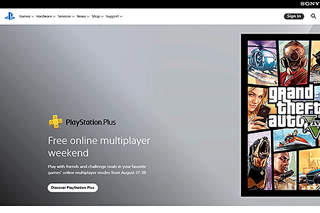 PlayStation website in 2022