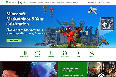 Xbox website in 2022
