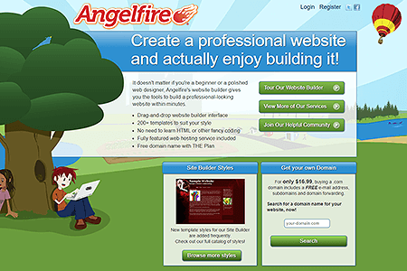 Angelfire website in 2023