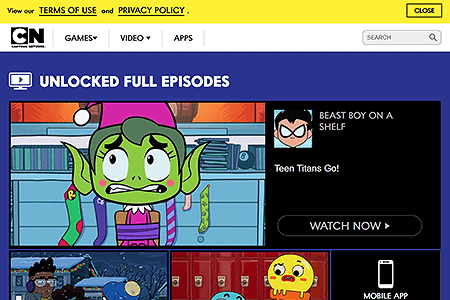 Cartoon Network website in 2023