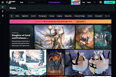 DeviantArt website in 2024