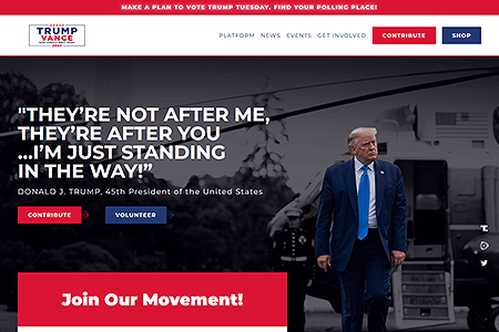 Donald J. Trump website in 2024