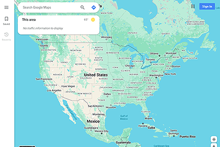 Google Maps website in 2024