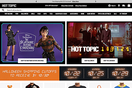 Hot Topic website in 2024