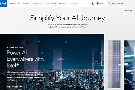 Intel website in 2024