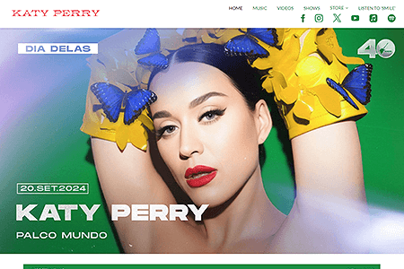 Katy Perry website in 2024