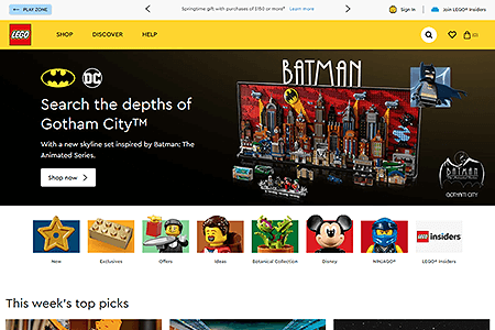 Lego website in 2024