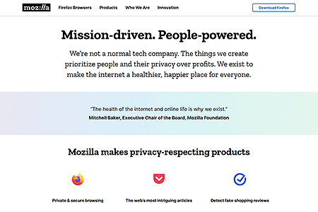 Mozilla.org website in 2024