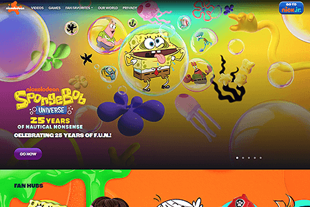 Nickelodeon website in 2024