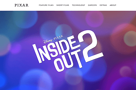 Pixar website in 2024