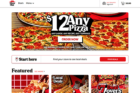 Pizza Hut website in 2024