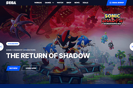 SEGA website in 2024