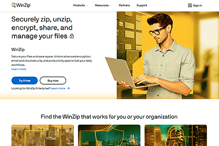 WinZip website in 2024