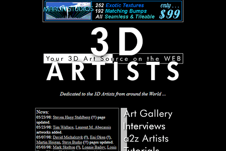 3D Artists website in 1998