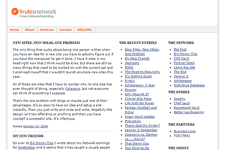 9rules Network website in 2004